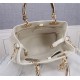 LADY 95.22 MEDIUM BAG Cannage Calfskin White High