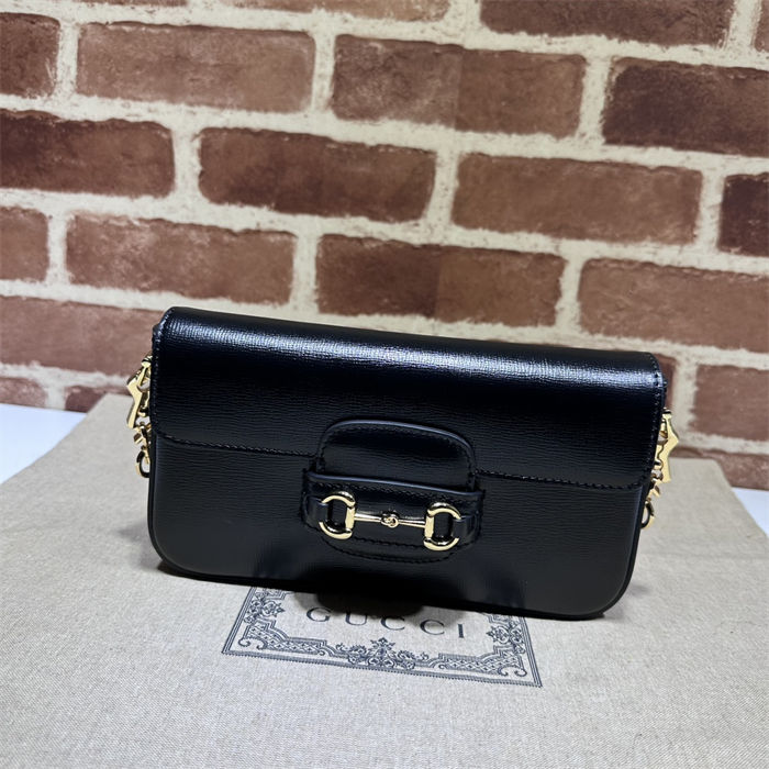 GUCCI HORSEBIT 1955 MINI BAG 752002 Leather Black High