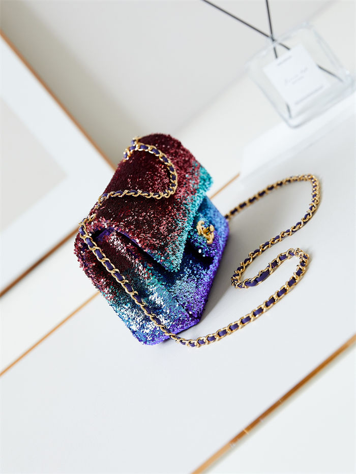 EVENING BAG AS4561 Sequins & Gold-Tone Metal A