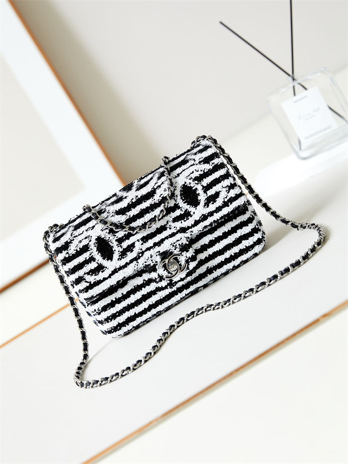 EVENING BAG AS4561 Sequins & Silver-Tone Metal A