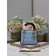 Two-Tone Mini Lady Dior Bag Two-Tone Cannage Lambskin Sky Blue and Black High