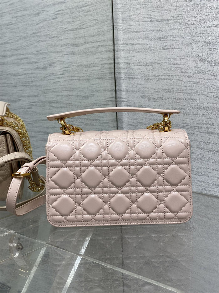 Small Dior Jolie Top Handle Bag Cannage Calfskin Pink High