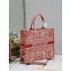 LARGE Dior BOOK TOTE Toile de Jouy Reverse Embroidery Pink High