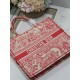 LARGE Dior BOOK TOTE Toile de Jouy Reverse Embroidery Pink High