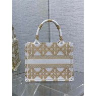 SMALL Dior BOOK TOTE Macrocannage Embroidery High