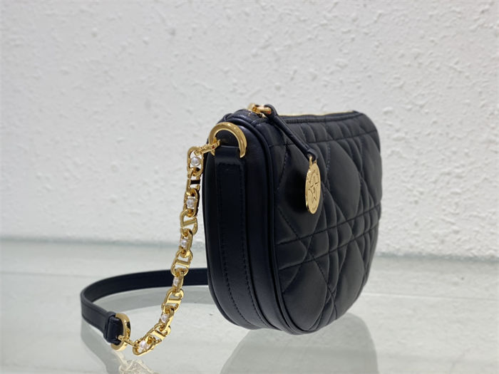 Diorstar Callisto Bag Macrocannage Lambskin Black High