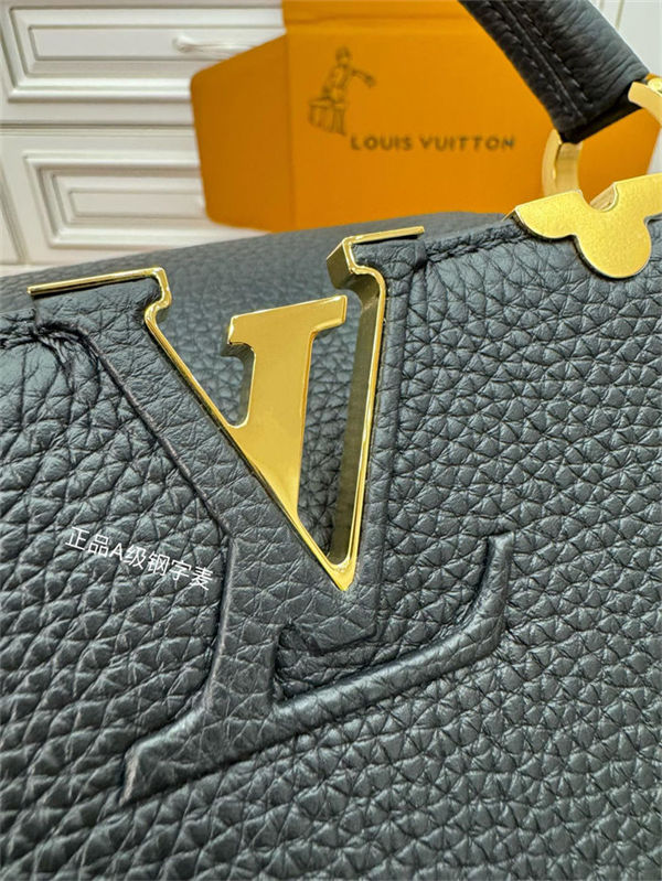 Louis Vuitton CAPUCINES MM Taurillon Leather Black M54663 Top