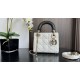 Two-Tone Mini Lady Dior Bag Two-Tone Cannage Lambskin Latte and Black High