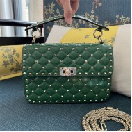 Valentino Spike Medium Bag Lambskin Green High