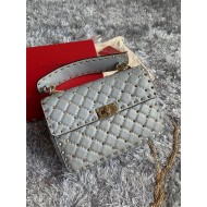 Valentino Spike Medium Bag Lambskin Pale Blue High