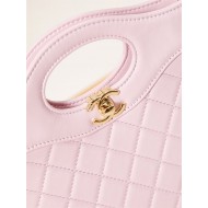 Chanel 31 SHOPPING BAG Mini AS4133 Shiny Lambskin & Gold-Tone Metal Pink A