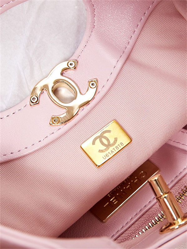 Chanel 31 SHOPPING BAG Mini AS4133 Shiny Lambskin & Gold-Tone Metal Pink A