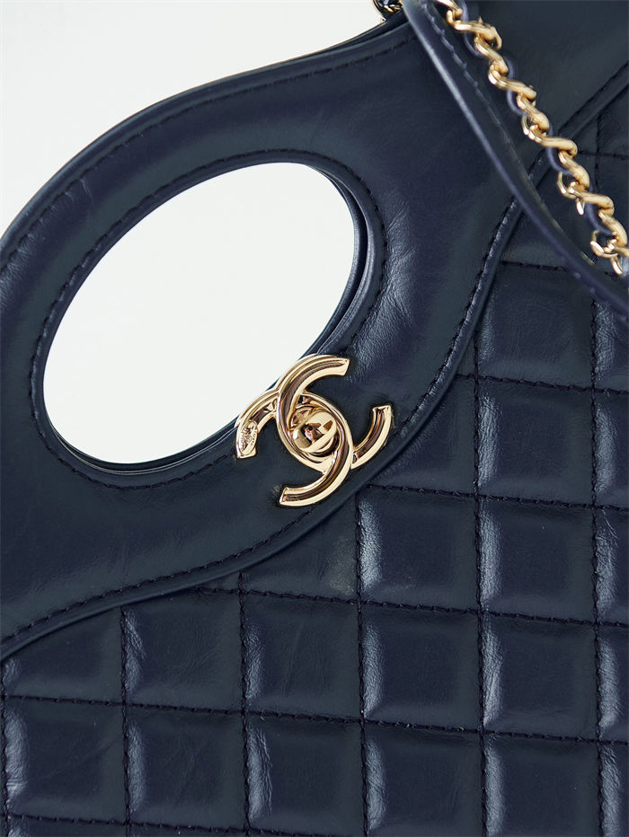 Chanel 31 SHOPPING BAG Mini AS4133 Calfskin & Gold-Tone Metal Navy Blue A