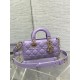 LADY D-JOY BAG SMALL Cannage Lambskin Lilac High