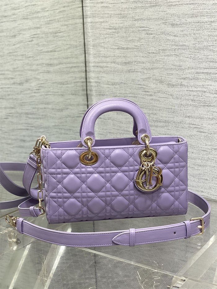 LADY D-JOY BAG MEDIUM Cannage Lambskin Lilac High