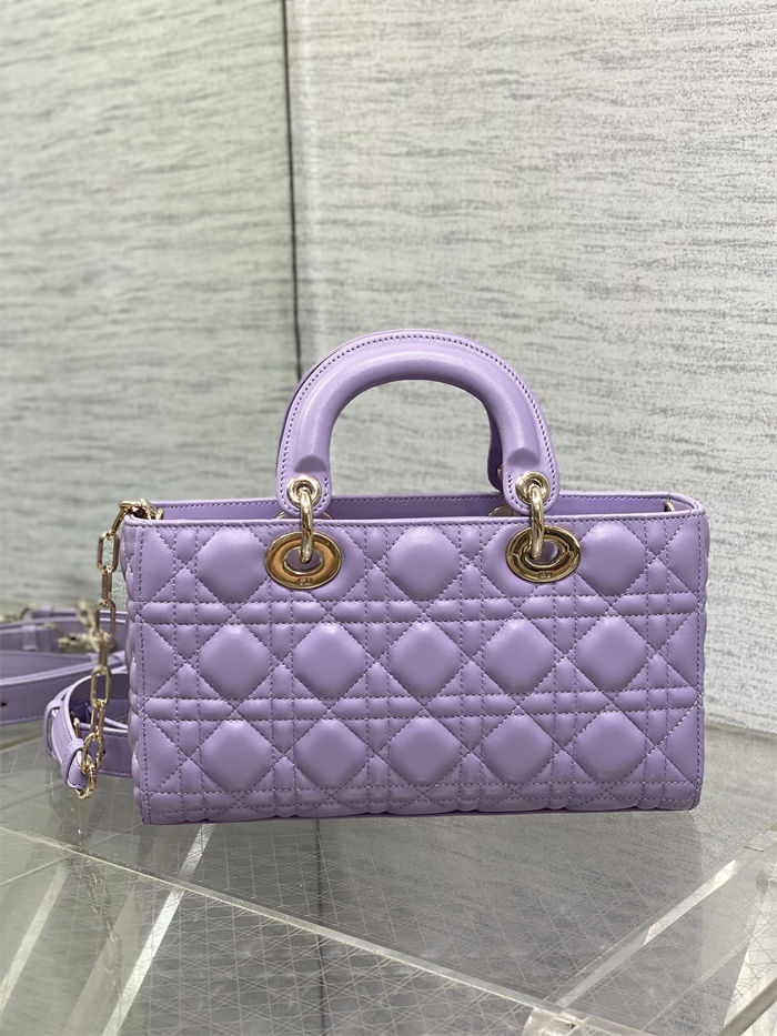 LADY D-JOY BAG MEDIUM Cannage Lambskin Lilac High