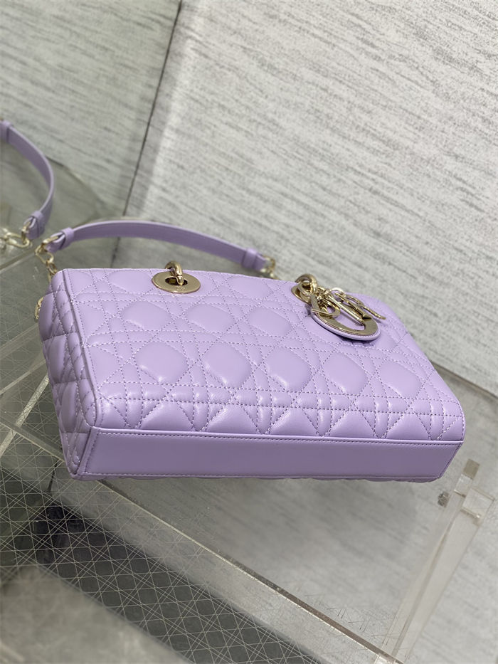 LADY D-JOY BAG MEDIUM Cannage Lambskin Lilac High