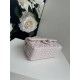 MINI FLAP BAG WITH TOP HANDLE AS2431 Cotton Tweed & Gold-Tone Metal Pink P A