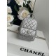 Chanel Mini Backpack Grained Calfskin Gold-Tone Metal AP3753 Silver High