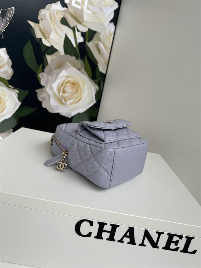 Chanel Mini Backpack Grained Calfskin Gold-Tone Metal AP3753 Purple Pale High