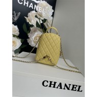 Chanel Mini Backpack Grained Calfskin Gold-Tone Metal AP3753 Yellow High