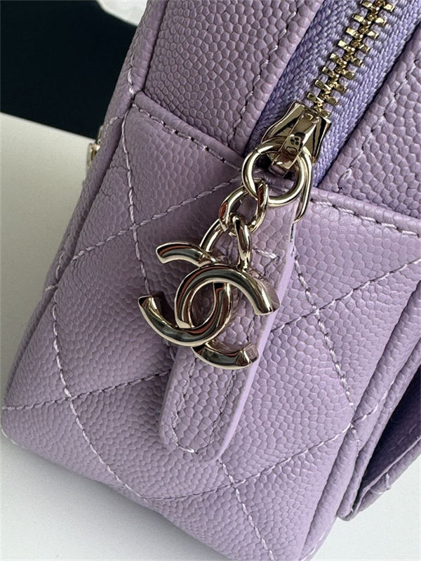 Chanel Mini Backpack Grained Calfskin Gold-Tone Metal AP3753 Purple High