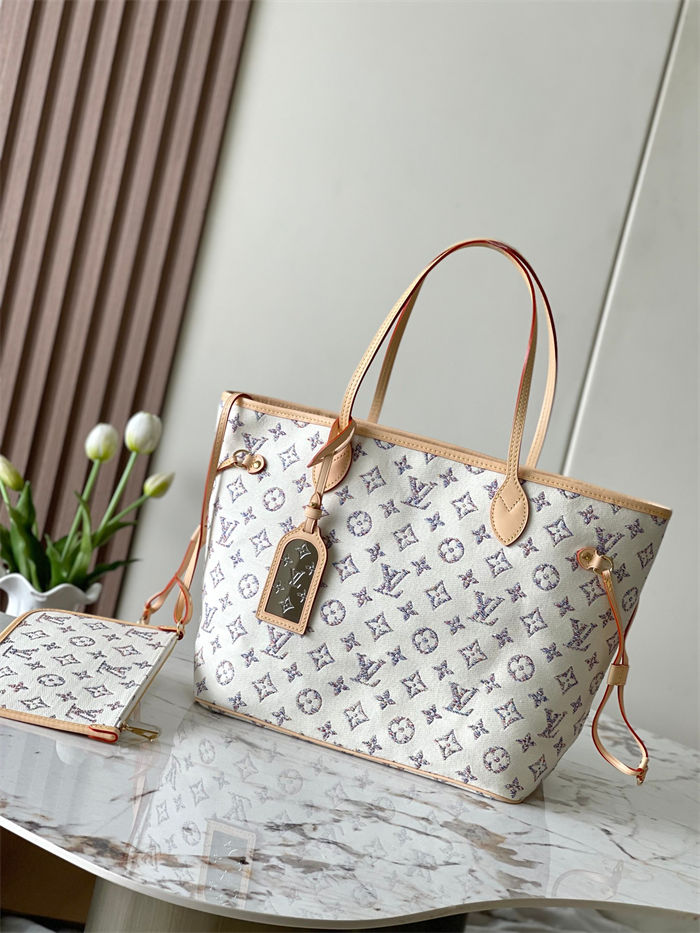 Louis Vuitton NEVERFULL MM Monogram jacquard fabric Multicolor Beige M24905 High