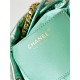 Chanel 22 MINI HANDBAG Metallic Calfskin & Gold-Tone Metal Green AS3980 High