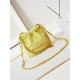 Chanel 22 MINI HANDBAG Canvas & Gold-Tone Metal Yellow AS3980 High