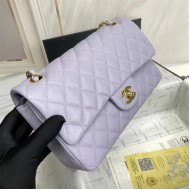 Medium CLASSIC HANDBAG Grained Calfskin Lilac Gold Metal A