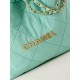 Chanel 22 SMALL HANDBAG Canvas & Gold-Tone Metal AS3260 Green High