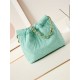 Chanel 22 SMALL HANDBAG Canvas & Gold-Tone Metal AS3260 Green High