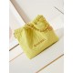 Chanel 22 SMALL HANDBAG Canvas & Gold-Tone Metal AS3260 Yellow High