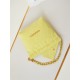 Chanel 22 SMALL HANDBAG Canvas & Gold-Tone Metal AS3260 Yellow High