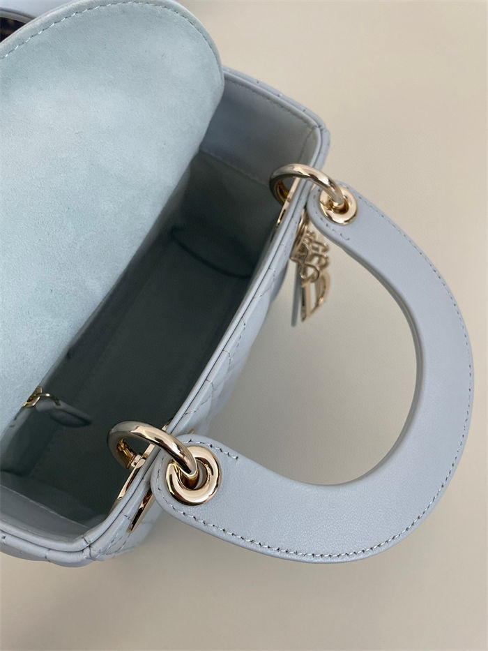 MINI LADY Dior BAG Cannage Lambskin Blue-Pale High