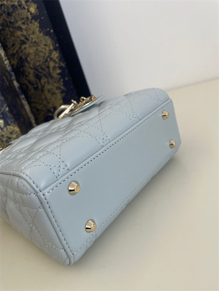 MINI LADY Dior BAG Cannage Lambskin Blue-Pale High