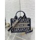 MINI Dior BOOK TOTE Dior Oblique Embroidery Blue With Strap High