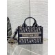 MINI Dior BOOK TOTE Dior Oblique Embroidery Blue With Strap High