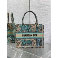 SMALL Dior BOOK TOTE Toile de Jouy Embroidery Sauvage Raffia High