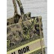 SMALL Dior BOOK TOTE Toile de Jouy Embroidery Sauvage Raffia High