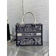 SMALL Dior BOOK TOTE Toile de Jouy Reverse Embroidery Blue With Strap High