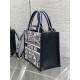 SMALL Dior BOOK TOTE Toile de Jouy Embroidery Blue With Strap High