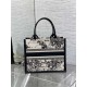 SMALL Dior BOOK TOTE Zodiac Embroidery and Black Calfskin With Strap High