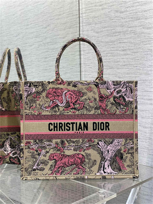 LARGE Dior BOOK TOTE Toile de Jouy Embroidery Sauvage High