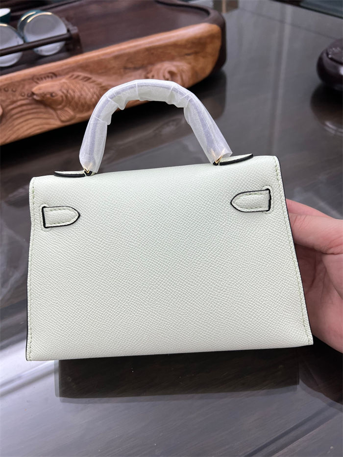 Hermes Kelly Mini II Bag Epsom Leather In Vert Fizz CTN High