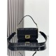 BAGUETTE canvas Laser Cut Strap bag Black High