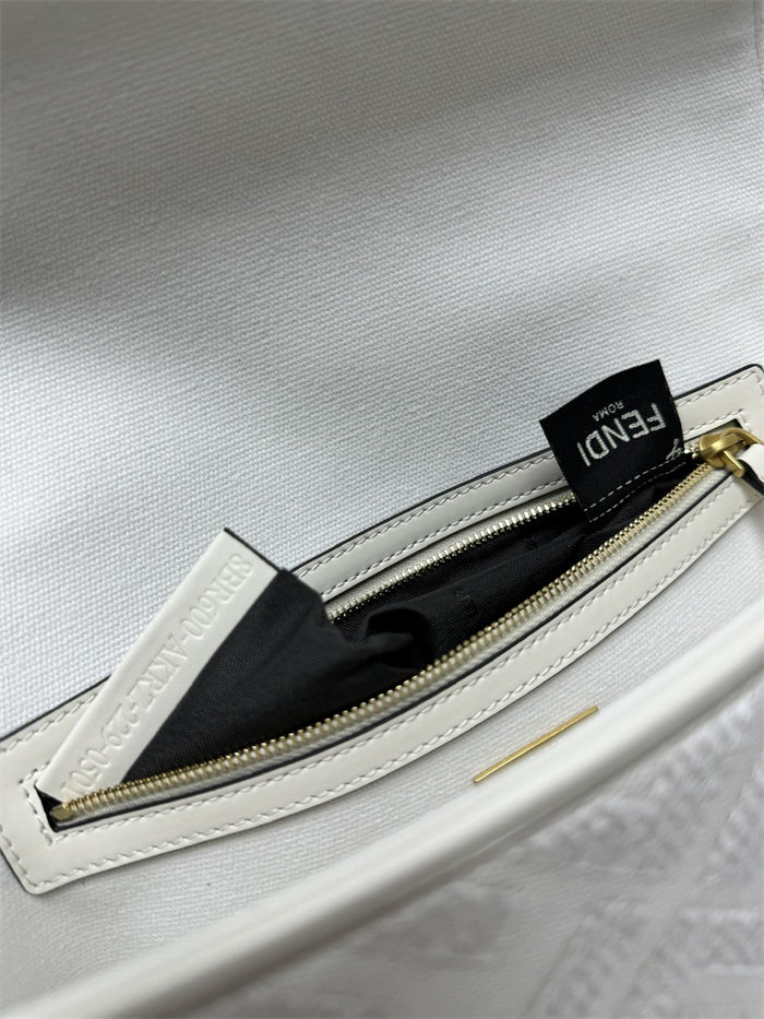 BAGUETTE canvas Laser Cut Strap bag White High