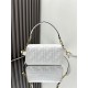 BAGUETTE canvas Laser Cut Strap bag White High