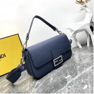 BAGUETTE Selleria bag with oversized topstitching Navy Blue High