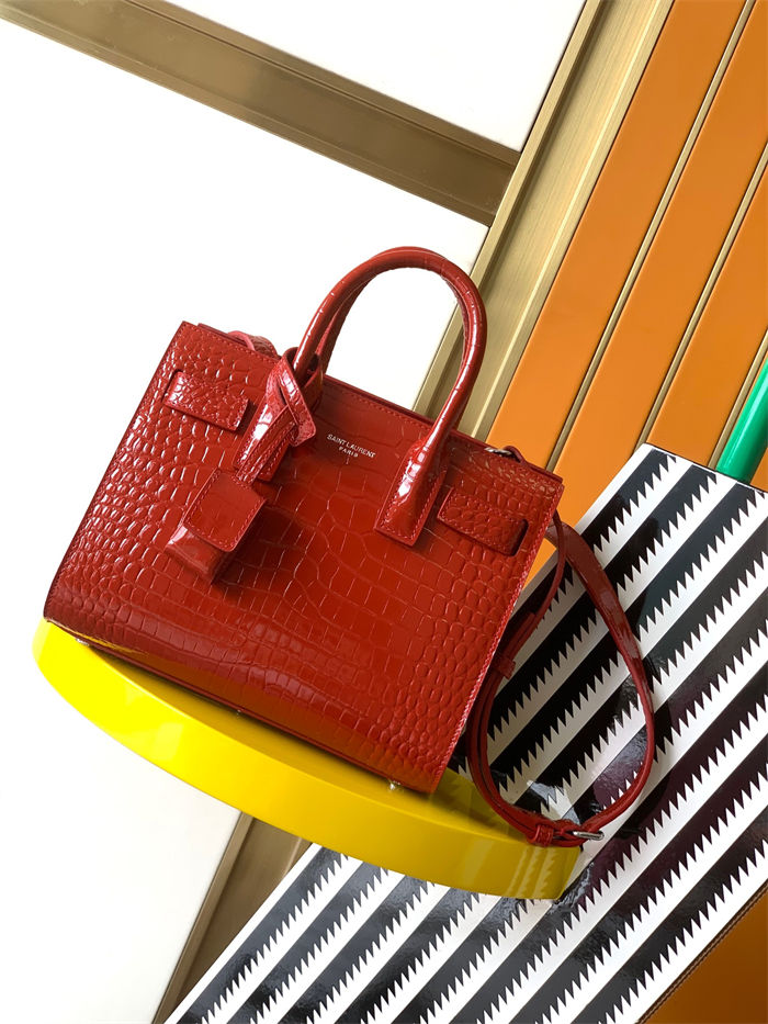 CLASSIC SAC DE JOUR NANO IN Crocodile Red High